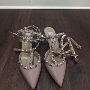 Kaitlyn Pan Rockstud Heels in Poudre Size 6.5
